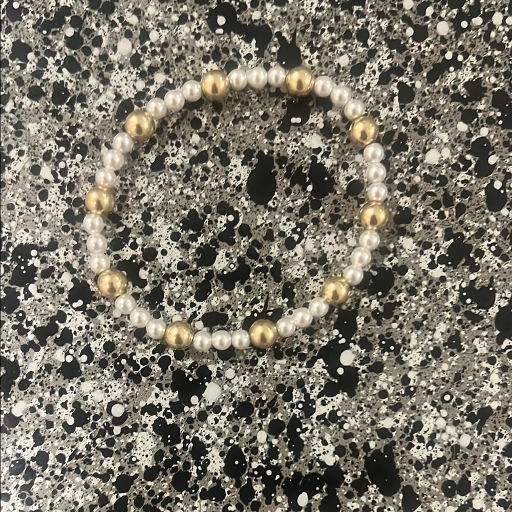 Elegant Enewton Gold and Pearl Beaded Bracelet